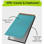 Rocketbook New Mini Reusable Smart Notepad, Pocket Size Notebook 3.5x5.5, Teal - Dotted Pages, App-Connected, Erasable, Ideal for On-The-Go List Taking & Quick Notes Anywhere