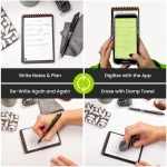 Rocketbook New Mini Reusable Smart Notepad, Pocket Size Notebook 3.5x5.5, Teal - Dotted Pages, App-Connected, Erasable, Ideal for On-The-Go List Taking & Quick Notes Anywhere