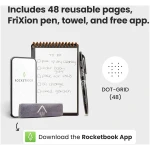 Rocketbook New Mini Reusable Smart Notepad, Pocket Size Notebook 3.5x5.5, Teal - Dotted Pages, App-Connected, Erasable, Ideal for On-The-Go List Taking & Quick Notes Anywhere
