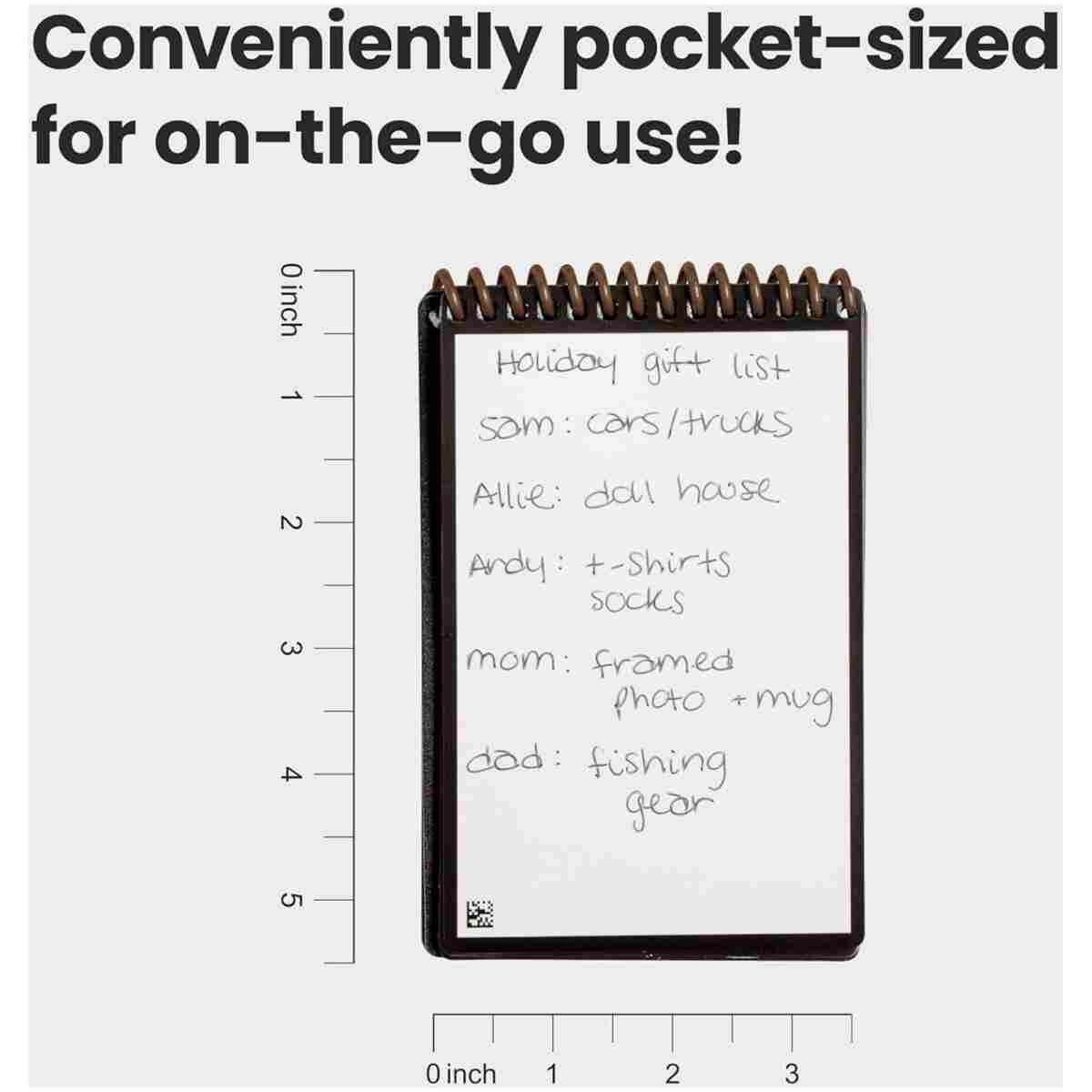 Rocketbook New Mini Reusable Smart Notepad, Pocket Size Notebook 3.5x5.5, Teal - Dotted Pages, App-Connected, Erasable, Ideal for On-The-Go List Taking & Quick Notes Anywhere