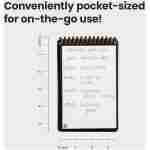 Rocketbook New Mini Reusable Smart Notepad, Pocket Size Notebook 3.5x5.5, Teal - Dotted Pages, App-Connected, Erasable, Ideal for On-The-Go List Taking & Quick Notes Anywhere