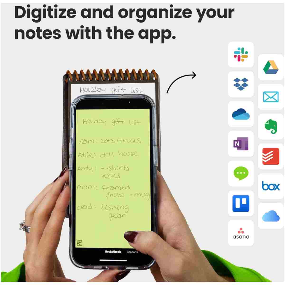 Rocketbook New Mini Reusable Smart Notepad, Pocket Size Notebook 3.5x5.5, Teal - Dotted Pages, App-Connected, Erasable, Ideal for On-The-Go List Taking & Quick Notes Anywhere