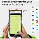 Rocketbook New Mini Reusable Smart Notepad, Pocket Size Notebook 3.5x5.5, Teal - Dotted Pages, App-Connected, Erasable, Ideal for On-The-Go List Taking & Quick Notes Anywhere