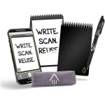 Rocketbook New Mini Reusable Smart Notepad, Pocket Size Notebook 3.5x5.5, Teal - Dotted Pages, App-Connected, Erasable, Ideal for On-The-Go List Taking & Quick Notes Anywhere