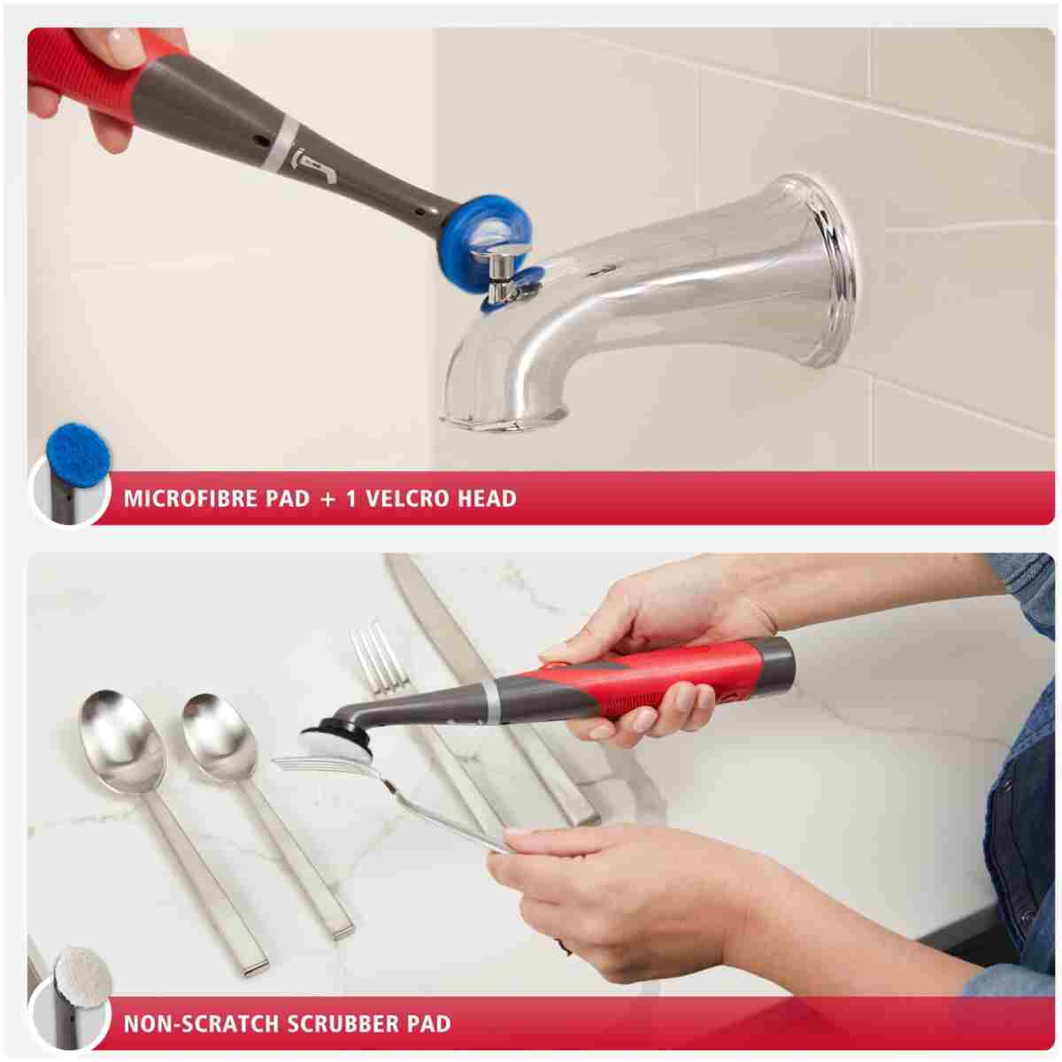 Rubbermaid Reveal Power Scrubber 18-Piece Kit, Cordless Electric Battery Powered Scrub Brush, Water Resistant, for Home/Kitchen/Bathroom/Grout/Tile/Shower/Tub