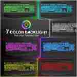 SABLUTE 大字体背光电脑键盘，有线发光 USB 键盘，带 7 色背光、腕托、手机支架，易于阅读和输入，适用于笔记本电脑、PC、Windows 和台式机