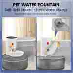 Saker Automatic Pet Water Fountain,2025 Upgraded Pet Water Fountain No Filter,Cat Water Dispenser Wireless Pour-Over,3L/106oz Ultra-Quiet Design,Pet Gravity Water Dispenser for Cat