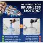 Saker Car Vacuum Portable Cordless 3 in 1 Handheld Car Vacuum 15000PA High Power with Brushless Motor and TypeC for Cars,Office,Home Cleaning HL107B