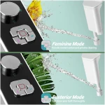 SAMODRA Bidet Attachment, Non-Electric Cold Water Bidet Toilet Seat Attachment with Pressure Controls, Retractable Self-Cleaning Dual Nozzles for Frontal & Rear Wash - Black