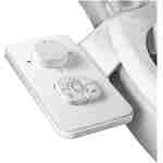 SAMODRA Bidet Attachment, Non-Electric Cold Water Bidet Toilet Seat Attachment with Pressure Controls, Retractable Self-Cleaning Dual Nozzles for Frontal & Rear Wash - Black
