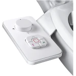 SAMODRA Bidet Attachment, Non-Electric Cold Water Bidet Toilet Seat Attachment with Pressure Controls, Retractable Self-Cleaning Dual Nozzles for Frontal & Rear Wash - Black