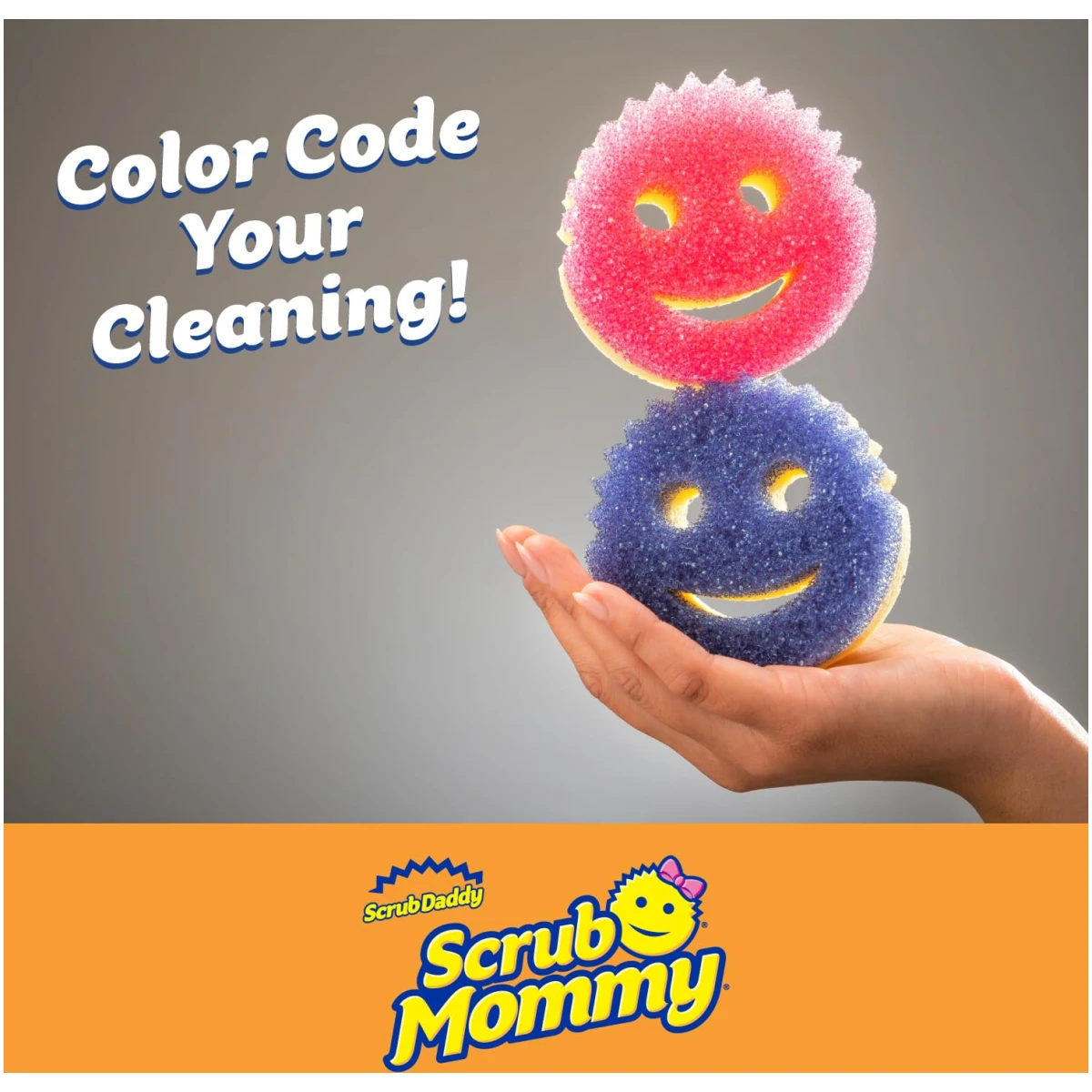 Scrub Daddy Scrub Mommy Sponges - Dish Scrubber + Non-Scratch Cleaning Sponges Kitchen, Bathroom + Multi-Surface Safe - Dual-Sided Dish Sponges for Scrubbing - Online Exclusive...