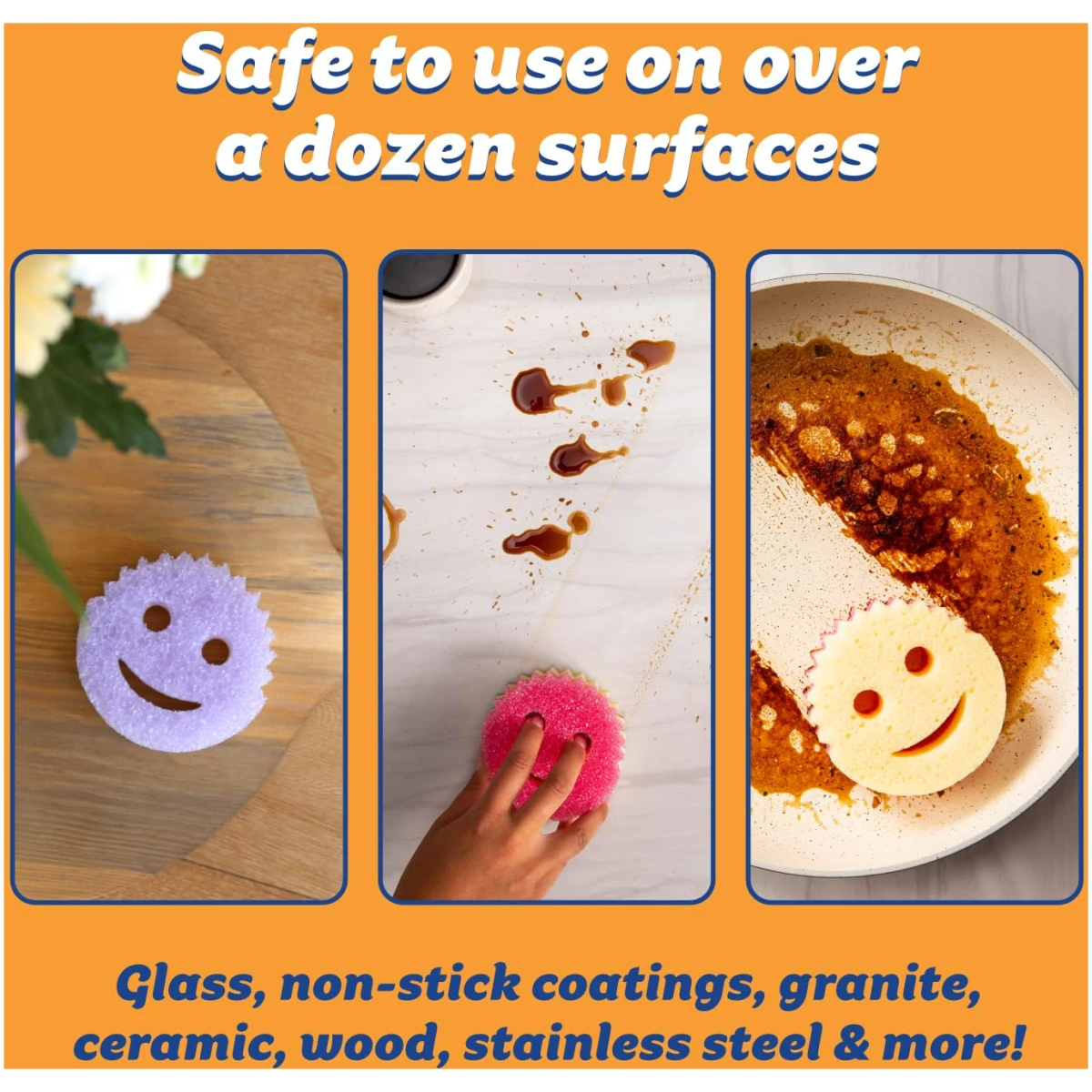 Scrub Daddy Scrub Mommy Sponges - Dish Scrubber + Non-Scratch Cleaning Sponges Kitchen, Bathroom + Multi-Surface Safe - Dual-Sided Dish Sponges for Scrubbing - Online Exclusive...