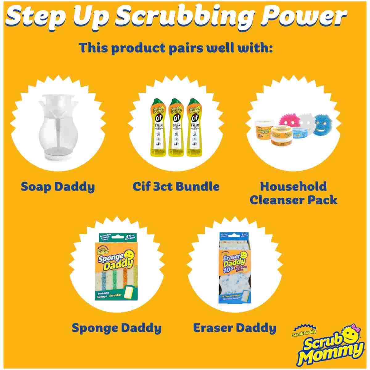 Scrub Daddy Scrub Mommy Sponges - Dish Scrubber + Non-Scratch Cleaning Sponges Kitchen, Bathroom + Multi-Surface Safe - Dual-Sided Dish Sponges for Scrubbing - Online Exclusive...