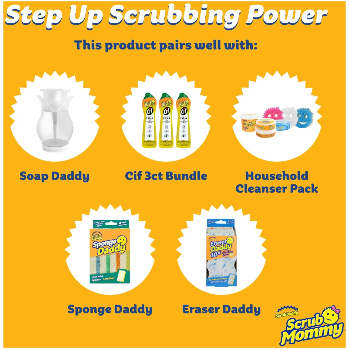 Scrub Daddy Scrub Mommy Sponges - Dish Scrubber + Non-Scratch Cleaning Sponges Kitchen, Bathroom + Multi-Surface Safe - Dual-Sided Dish Sponges for Scrubbing - Online Exclusive...