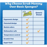Scrub Daddy Scrub Mommy Sponges - Dish Scrubber + Non-Scratch Cleaning Sponges Kitchen, Bathroom + Multi-Surface Safe - Dual-Sided Dish Sponges for Scrubbing - Online Exclusive...