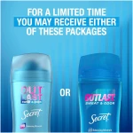 Secret Outlast Antiperspirant Deodorant for Women, 72hr Sweat & Odor Protection, PH Balancing Minerals, Invisible Solid, Completely Clean Scent, Travel Size, 0.5 oz