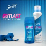 Secret Outlast Antiperspirant Deodorant for Women, 72hr Sweat & Odor Protection, PH Balancing Minerals, Invisible Solid, Completely Clean Scent, Travel Size, 0.5 oz