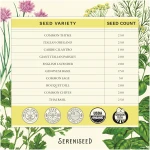 Sereniseed Certified Organic Herb Seeds (10-Pack) – Non GMO, Heirloom – Seed Starting Video - Basil, Cilantro, Oregano, Thyme, Parsley, Lavender, Chives, Sage, Dill Seeds for...