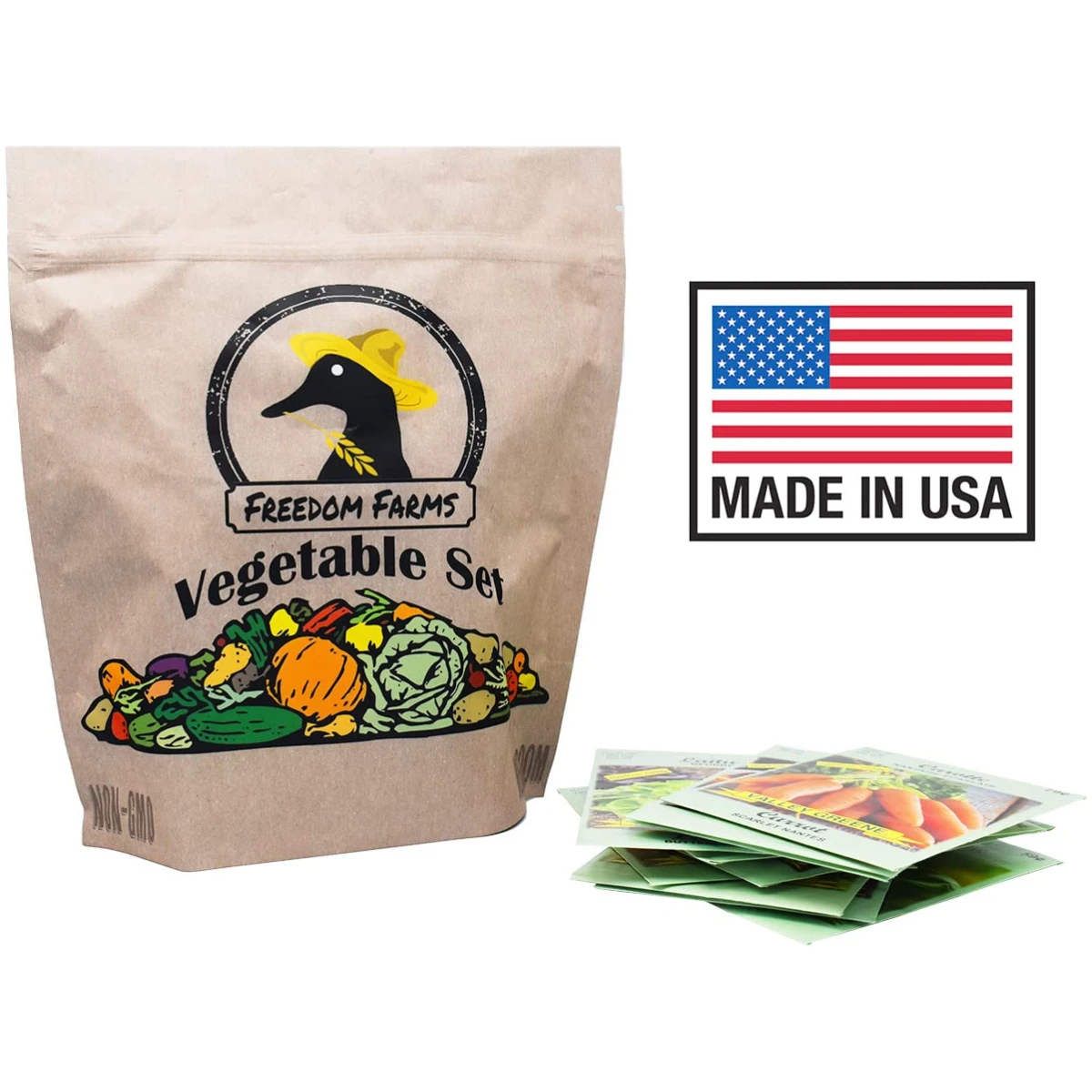 Set of 43 Assorted Vegetable & Herb Seed Packets - Over 10,000 Seeds! - Includes Mylar Storage Bag - Deluxe Garden Heirloom Seeds - 100% Non-GMO
