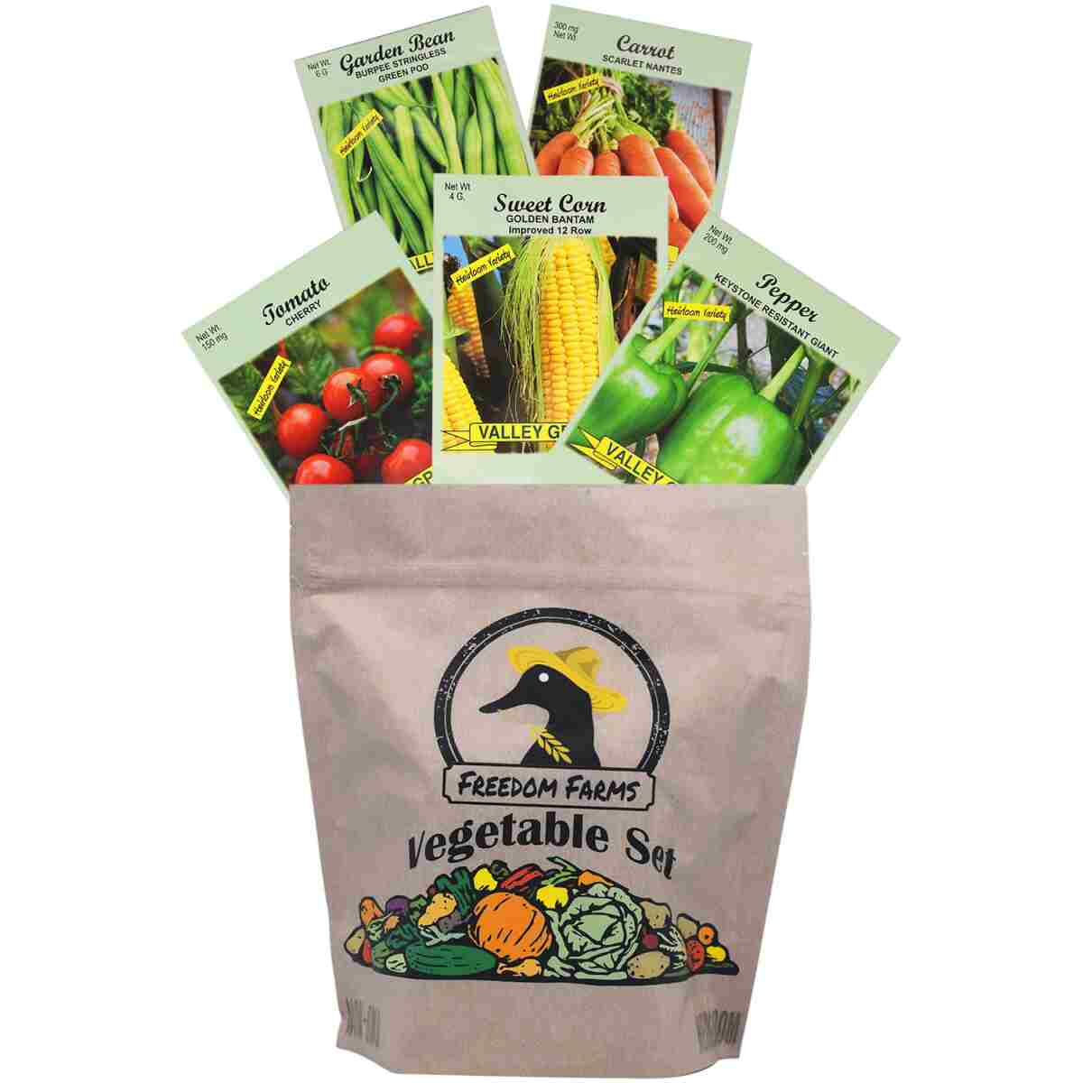 Set of 43 Assorted Vegetable & Herb Seed Packets - Over 10,000 Seeds! - Includes Mylar Storage Bag - Deluxe Garden Heirloom Seeds - 100% Non-GMO