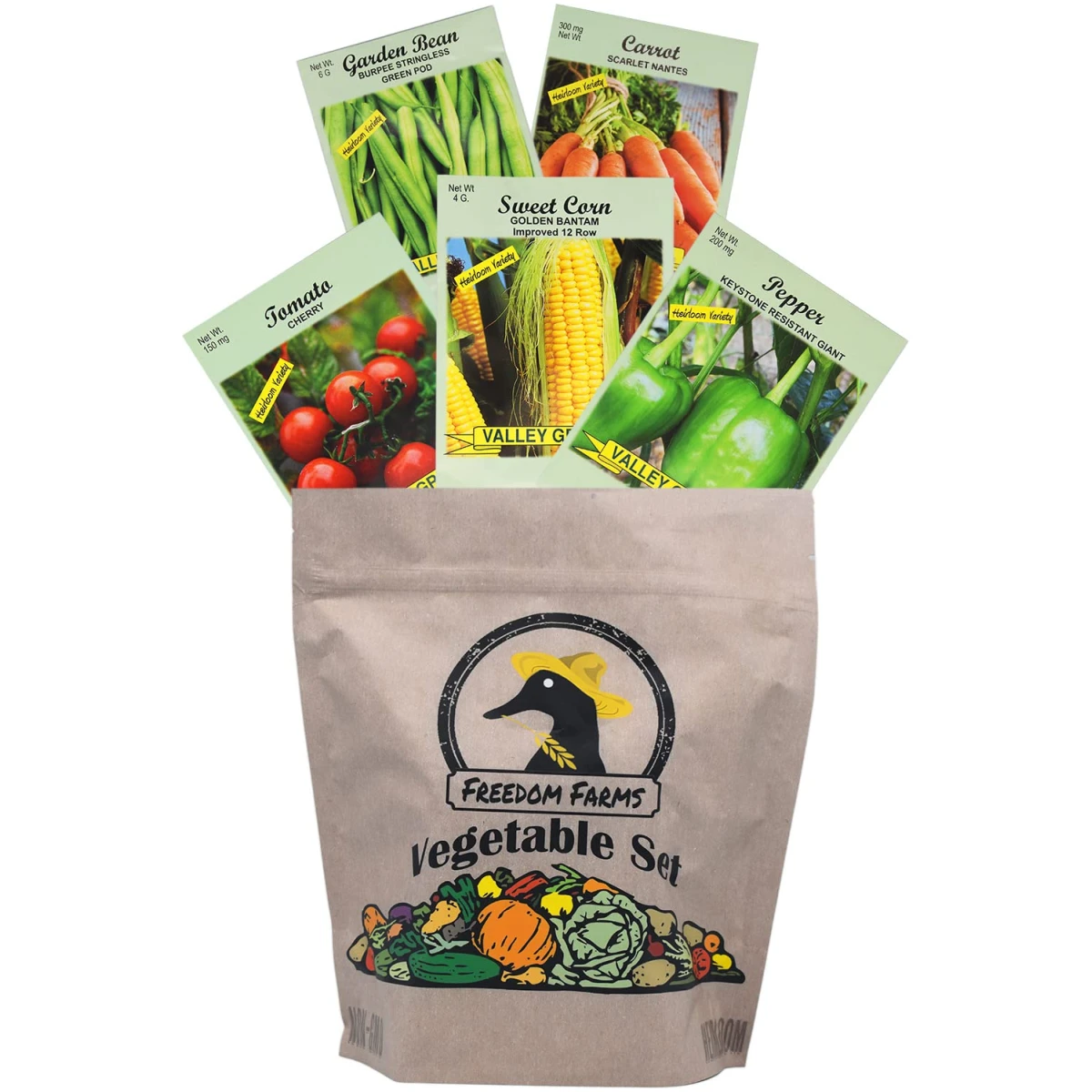 Set of 43 Assorted Vegetable & Herb Seed Packets - Over 10,000 Seeds! - Includes Mylar Storage Bag - Deluxe Garden Heirloom Seeds - 100% Non-GMO