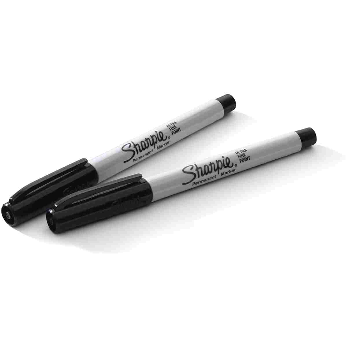 SHARPIE 37161PP Permanent Markers, Ultra Fine Point, Black, 2 Count