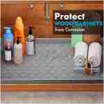 Silicone Under Sink Mat 34" x 22", Kitchen Essentials and Gadgets, Shelf Liner and Cabinet Protector, Home Organizers and Storage, Waterproof Bathroom Tray