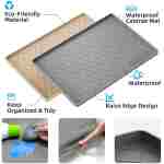 Silicone Under Sink Mat 34" x 22", Kitchen Essentials and Gadgets, Shelf Liner and Cabinet Protector, Home Organizers and Storage, Waterproof Bathroom Tray