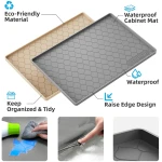 Silicone Under Sink Mat 34" x 22", Kitchen Essentials and Gadgets, Shelf Liner and Cabinet Protector, Home Organizers and Storage, Waterproof Bathroom Tray