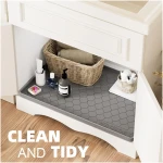 Silicone Under Sink Mat 34" x 22", Kitchen Essentials and Gadgets, Shelf Liner and Cabinet Protector, Home Organizers and Storage, Waterproof Bathroom Tray