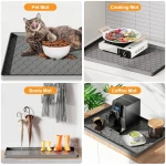 Silicone Under Sink Mat 34" x 22", Kitchen Essentials and Gadgets, Shelf Liner and Cabinet Protector, Home Organizers and Storage, Waterproof Bathroom Tray