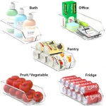 Simple Houseware Soda Can Organizer for Pantry / Refrigerator, Clear, Set of 2