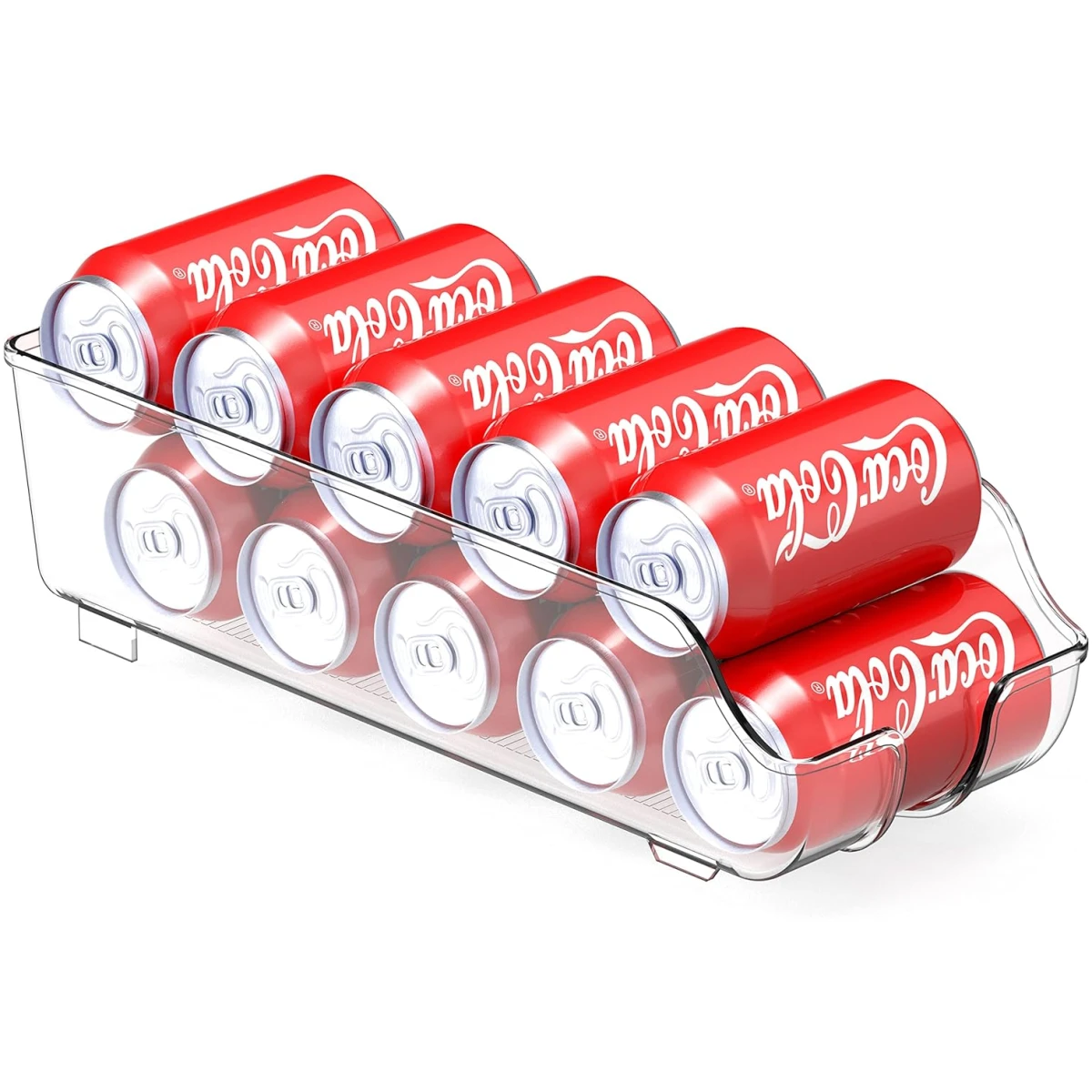 Simple Houseware Soda Can Organizer for Pantry / Refrigerator, Clear, Set of 2