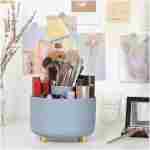 SKYDUE 360 Degree Rotating Desk Organizer, Dual-Purpose Pencil Pen Holder, Rotating Desk Pen Organizer with 5 Slots, Pencil Cup for Office, School, Home (Airy Blue)