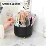 SKYDUE 360 Degree Rotating Desk Organizer, Dual-Purpose Pencil Pen Holder for Desktop, Rotating Desk Pen Organizer with 5 Slots, Office Supplies, Pencil Cup for Office, School,...