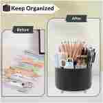 SKYDUE 360 Degree Rotating Desk Organizer, Dual-Purpose Pencil Pen Holder for Desktop, Rotating Desk Pen Organizer with 5 Slots, Office Supplies, Pencil Cup for Office, School,...