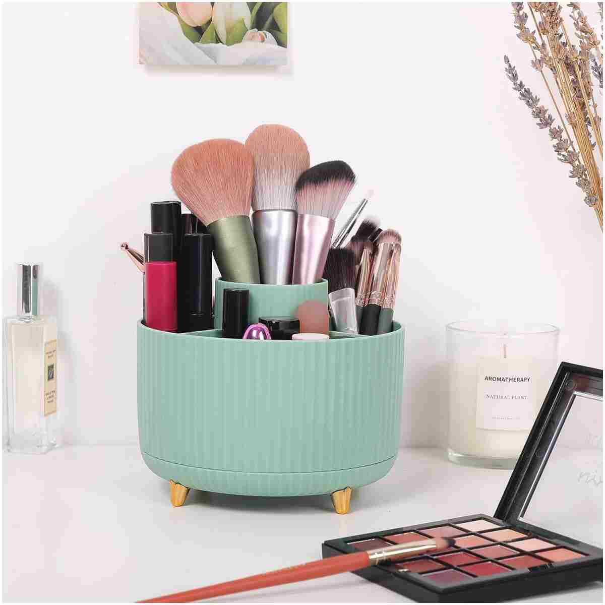 SKYDUE 360 Degree Rotating Desk Organizer, Dual-Purpose Pencil Pen Holder for Desktop, Rotating Desk Pen Organizer with 5 Slots, Pencil Cup for School, Home, Office Supplies...