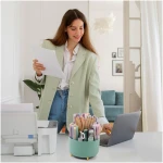 SKYDUE 360 Degree Rotating Desk Organizer, Dual-Purpose Pencil Pen Holder for Desktop, Rotating Desk Pen Organizer with 5 Slots, Pencil Cup for School, Home, Office Supplies...