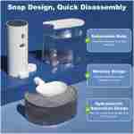 Smart Pet Water Fountain, 3L Large Automatic Cat Water Dispenser Wireless Dog Cat Water Fountain No Filter Ultra Silent Automatic Pet Water Dispenser for Cats and Dogs Always...