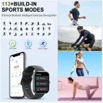 Smart Watch (Answer/Make Calls), 1.96" HD Screen SmartWatch for Men Women 113+ Sport Modes, Fitness Activity Tracker Heart Rate/Sleep Monitor/Pedometer, IP68 Waterproof, Smart...