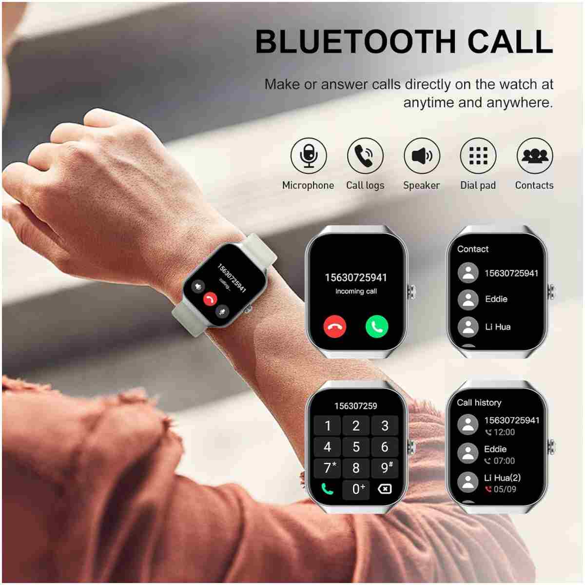 Smart Watch for Men Women (Answer/Make Call), 1.96" HD Smartwatch with Heart Rate/Sleep Monitor/Pedometer/Calories, 113+ Sports Fitness Watch, IP68 Waterproof Activity Tracker...