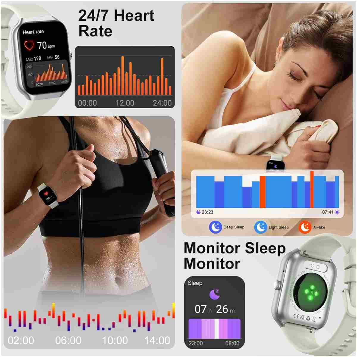 Smart Watch for Men Women (Answer/Make Call), 1.96" HD Smartwatch with Heart Rate/Sleep Monitor/Pedometer/Calories, 113+ Sports Fitness Watch, IP68 Waterproof Activity Tracker...