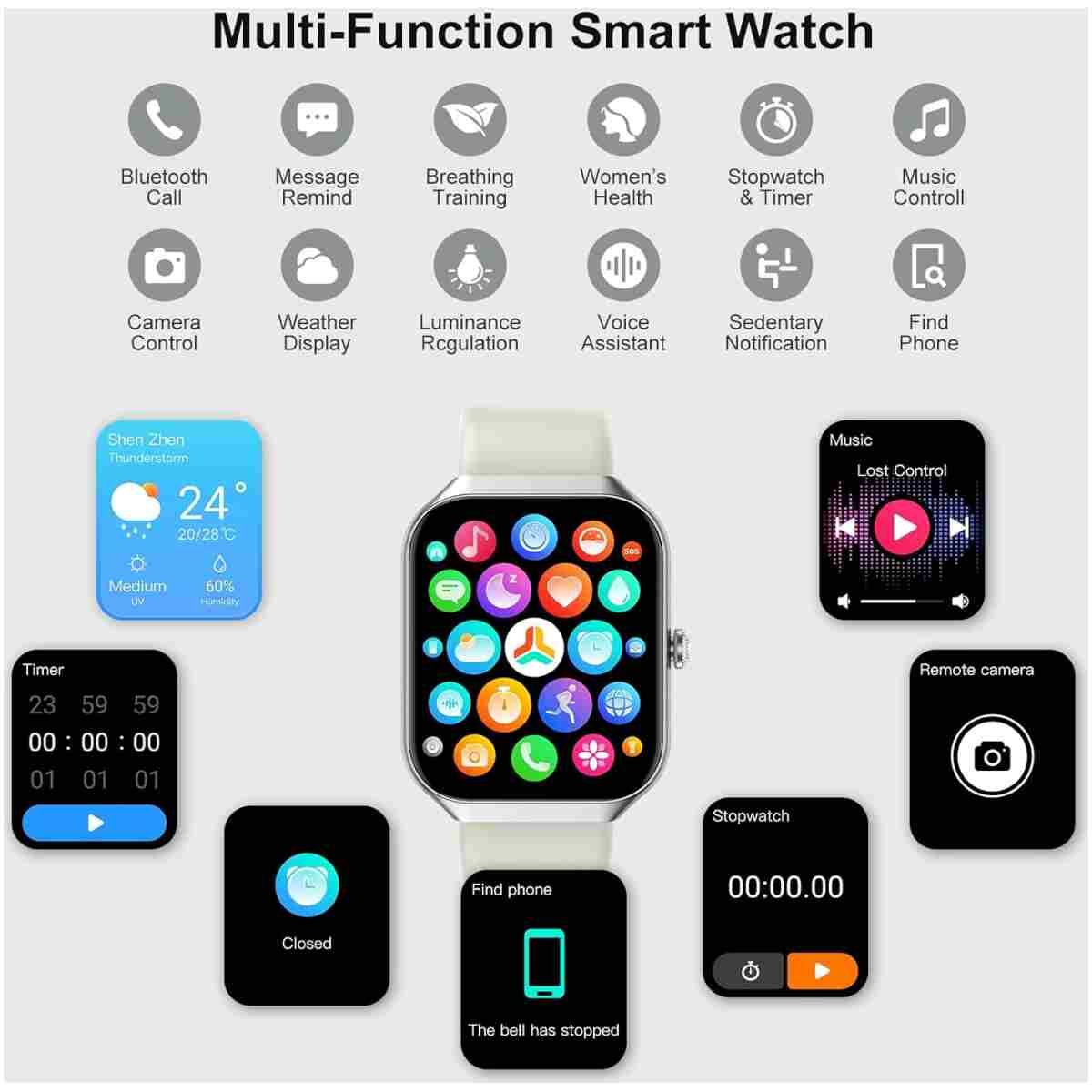 Smart Watch for Men Women (Answer/Make Call), 1.96" HD Smartwatch with Heart Rate/Sleep Monitor/Pedometer/Calories, 113+ Sports Fitness Watch, IP68 Waterproof Activity Tracker...