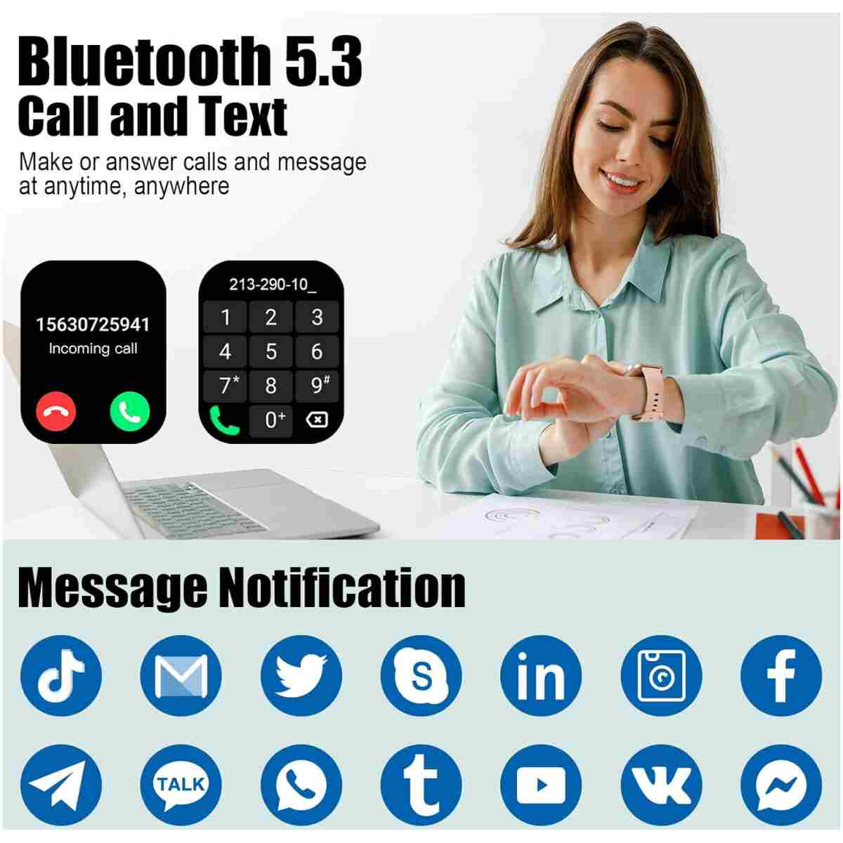 Smart Watch for Women Men, 1.96" Fitness Tracker Running Watch (Answer/Make Call), IP68 Waterproof, Pedometer, Sleep/Step/Activity/Heart Rate Monitor, 110+ Sport Modes...