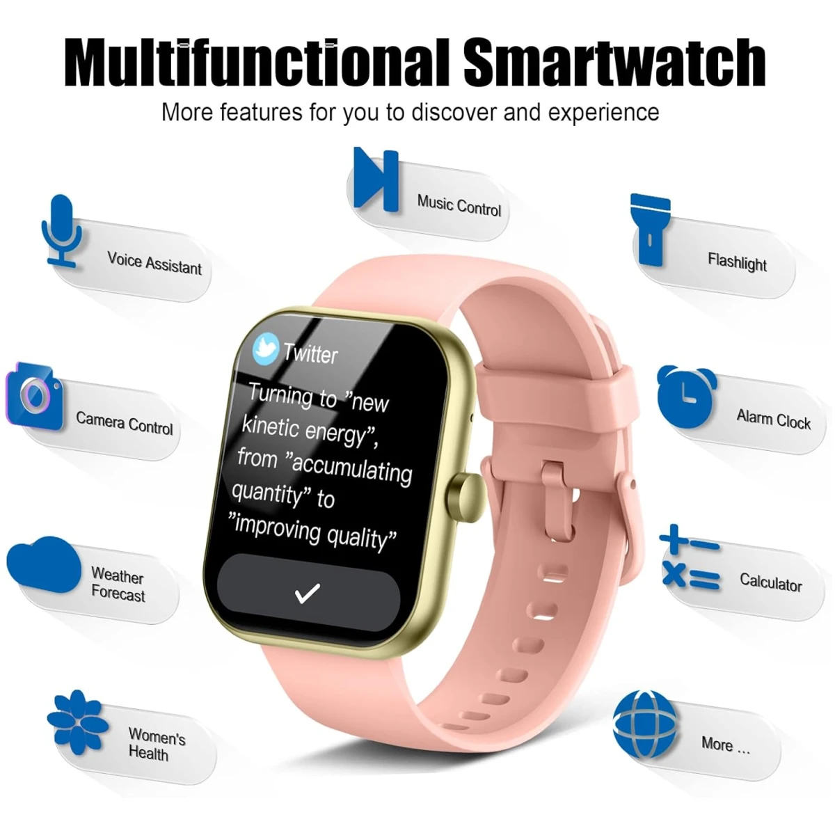 Smart Watch for Women Men, 1.96" Fitness Tracker Running Watch (Answer/Make Call), IP68 Waterproof, Pedometer, Sleep/Step/Activity/Heart Rate Monitor, 110+ Sport Modes...