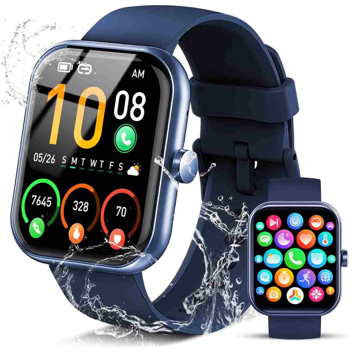 Smart Watch for Women Men, 1.96" Fitness Tracker Running Watch (Answer/Make Call), IP68 Waterproof, Pedometer, Sleep/Step/Activity/Heart Rate Monitor, 110+ Sport Modes...