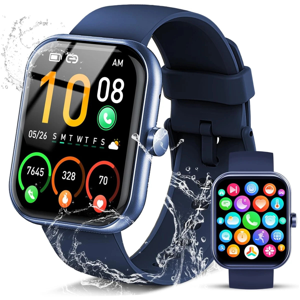 Smart Watch for Women Men, 1.96" Fitness Tracker Running Watch (Answer/Make Call), IP68 Waterproof, Pedometer, Sleep/Step/Activity/Heart Rate Monitor, 110+ Sport Modes...