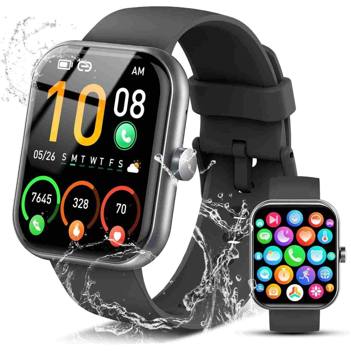 Smart Watch for Women Men, 1.96" Fitness Tracker Running Watch (Answer/Make Call), IP68 Waterproof, Pedometer, Sleep/Step/Activity/Heart Rate Monitor, 110+ Sport Modes...