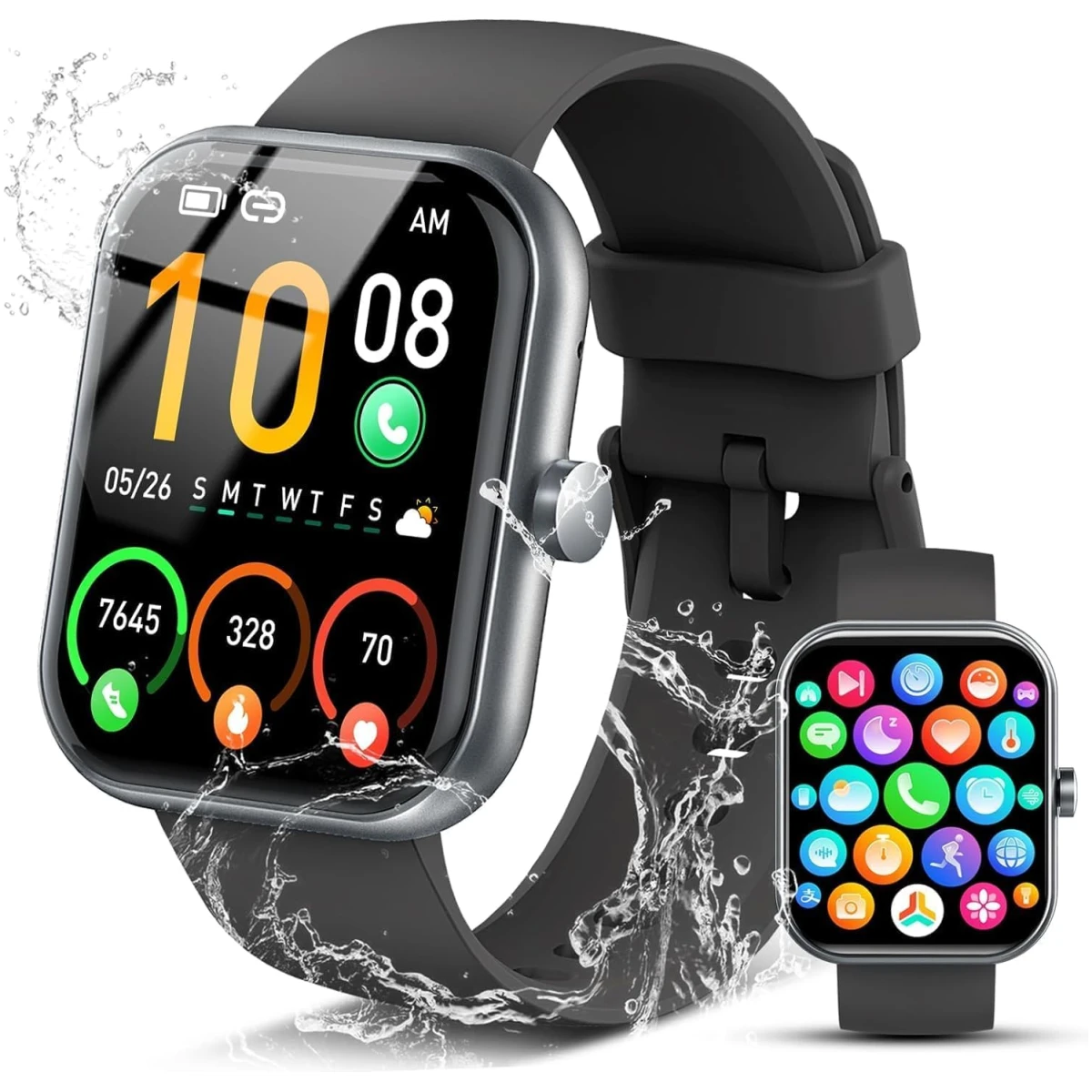 Smart Watch for Women Men, 1.96" Fitness Tracker Running Watch (Answer/Make Call), IP68 Waterproof, Pedometer, Sleep/Step/Activity/Heart Rate Monitor, 110+ Sport Modes...